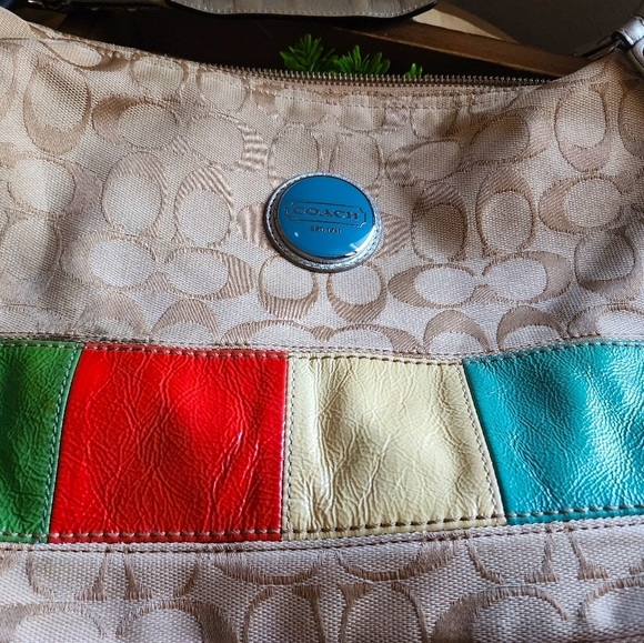 COACH Gallery Signature Hobo Multicolored Striped Shoulder Bag w/ COA, EUC - Picture 2 of 11